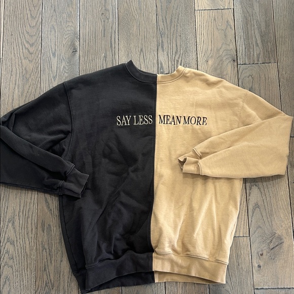 Two-Tone Black and Tan Sweatshirt - Picture 2 of 4